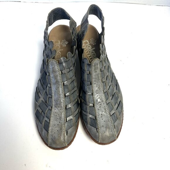 Rieker Sina Weave 78 Leather Woven SlingBack Shoes Sz 39 US 8-8.5 Anti Stress - Picture 2 of 9